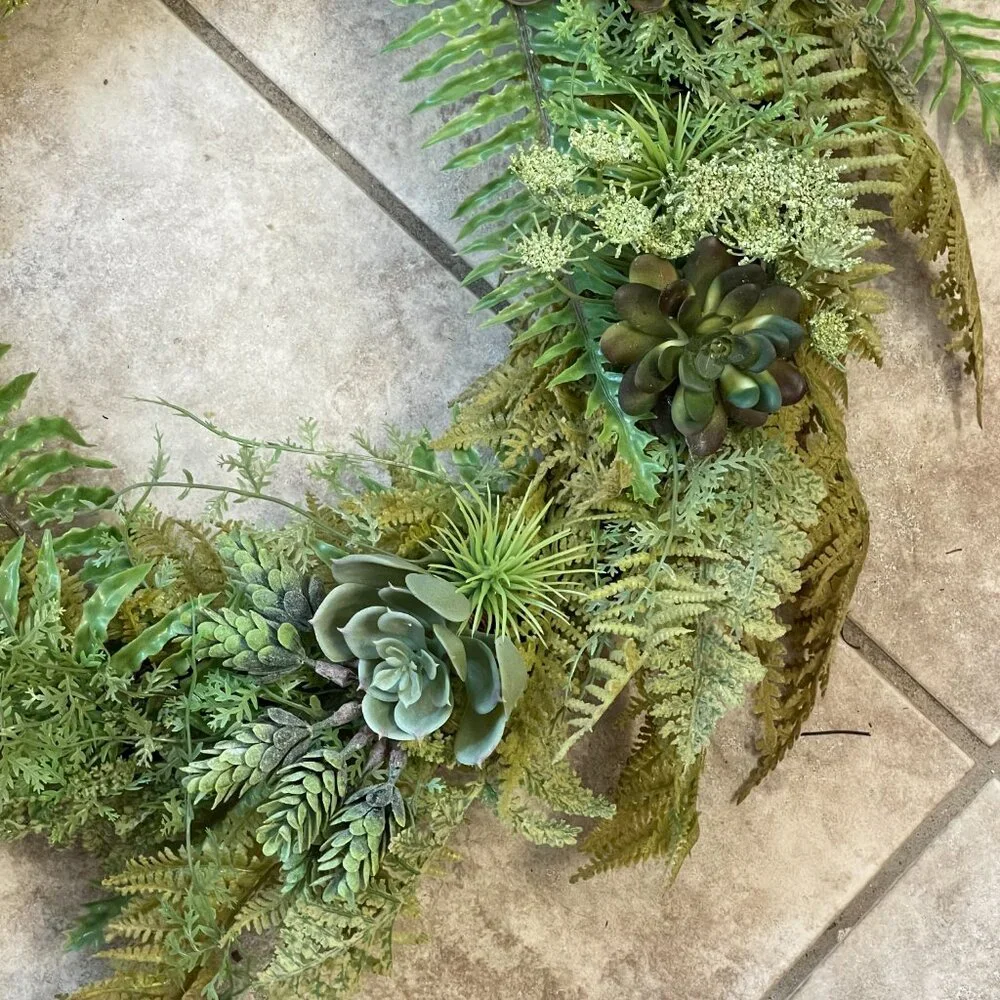 New Succulent Fern Wreath 20